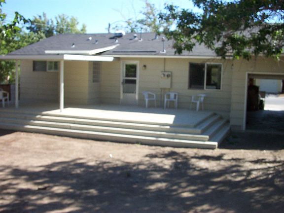 Wood deck runs length of house