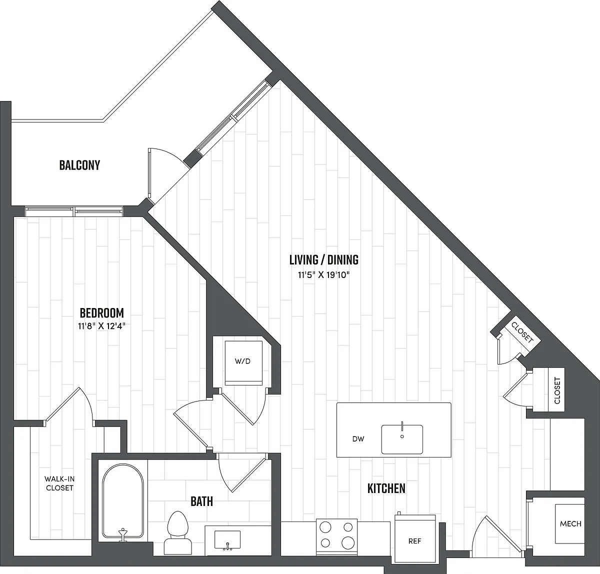 Floor plan 1 Bed/1 Bath-A4