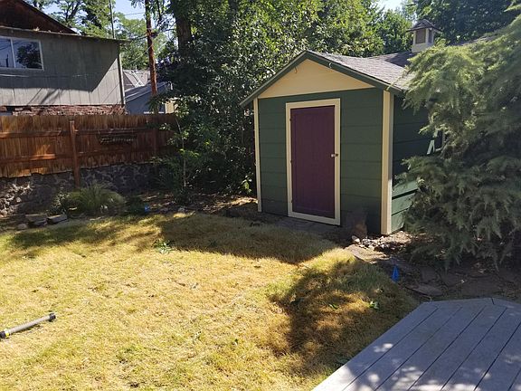 Shed with cement floor.