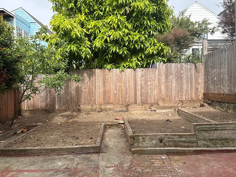 Cleared backyard for gardeners paradise