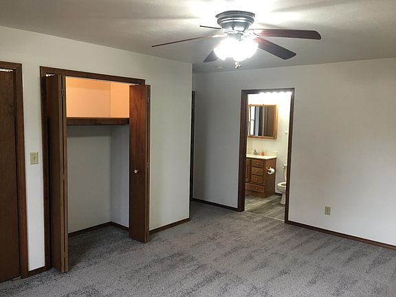 Master bedroom 15' X 15', looking towards bathroom.