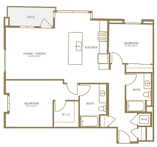 Floor plan 2 Bed/2 Bath-2A