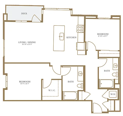 Floor plan 2 Bed/2 Bath-2A