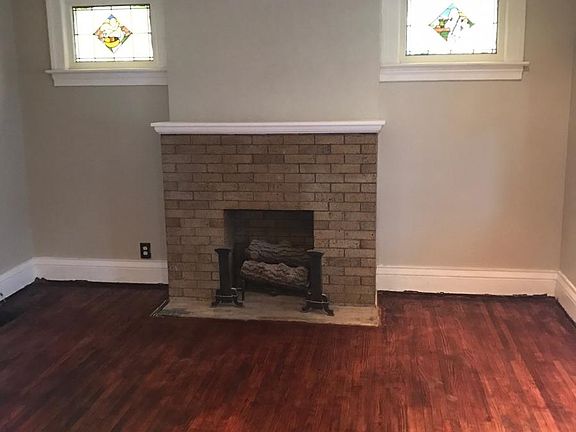 Decorative fireplace in living room
