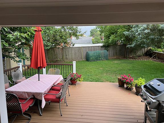 Fenced yard with new TREX deck