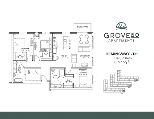 Floor plan Hemingway - D1