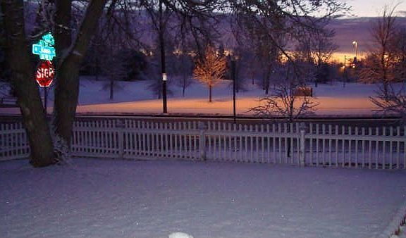Sunset in the park (across stree)