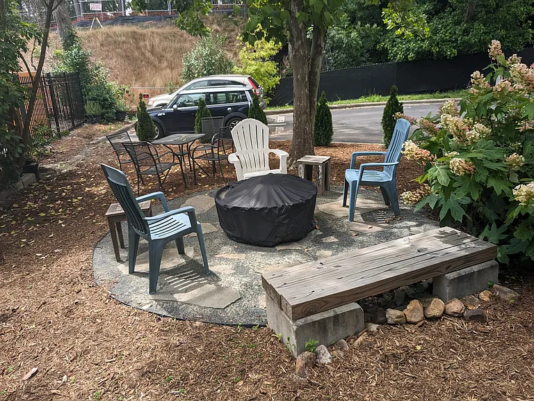 Outdoor, shared firepit