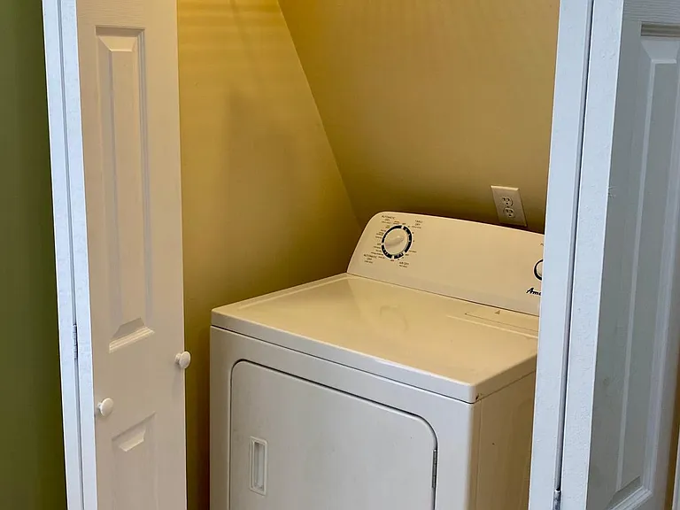 Laundry closet in kitchen.