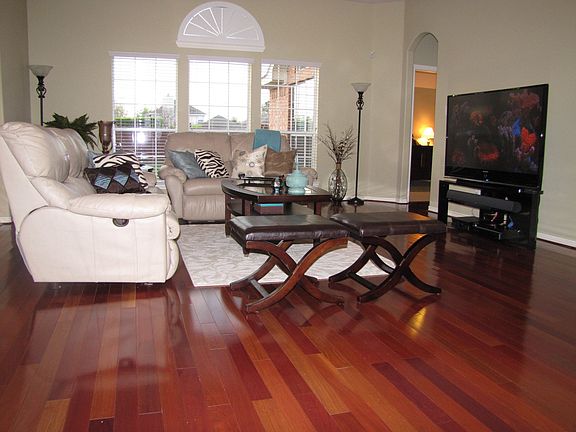 Cherry Wood Floors In Den