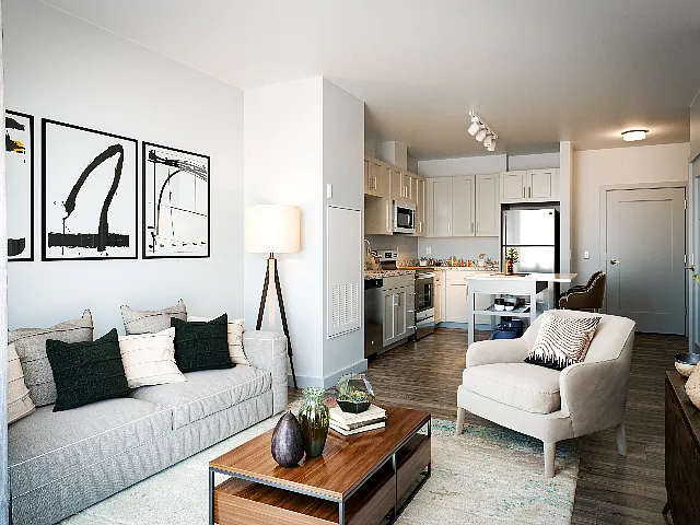 Neutral color, open living area