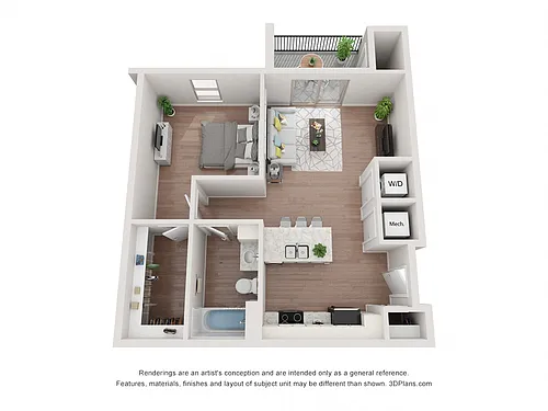 Floor plan One Bedroom