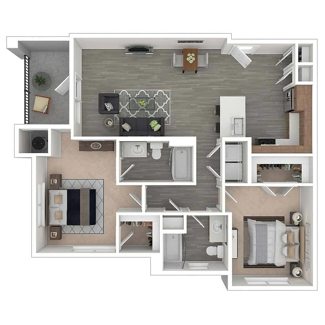 Floor plan 2X2-B