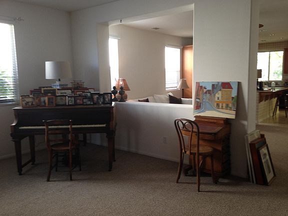 Front small living room with view into great room.