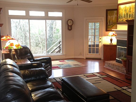 Family rm looks into woods