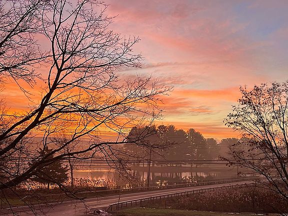 Sunrise bedroom window view
