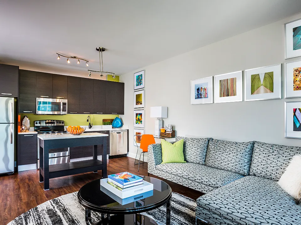 Sustainable wood plank-style flooring throughout