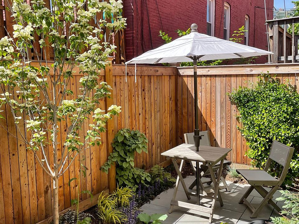 Private back yard. Furniture included with the rental.