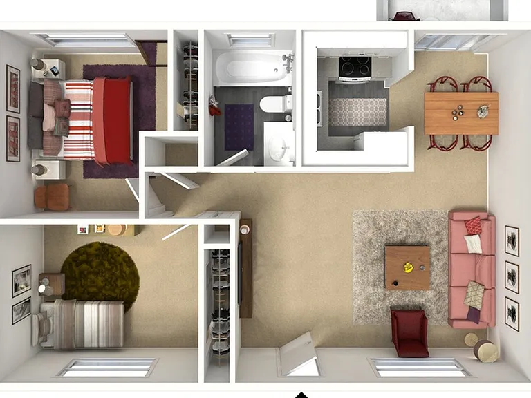 3d floor plan of 2 bedroom 3d floor plan of 2 bedroom