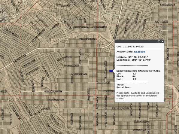Rio Rancho Estates U25 B84 L12 NE, Rio Rancho, NM 87124