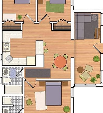 1st floor 3 bed 2 bath