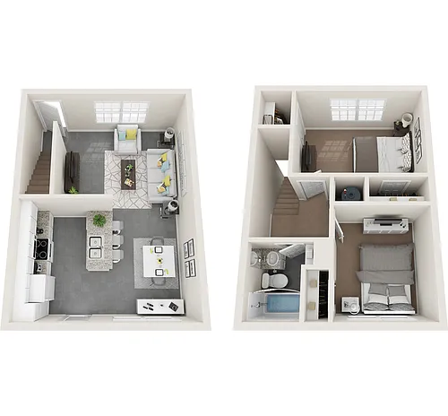 Floor plan Two Bedroom Townhome