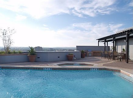 Rooftop pool, hot tub and grill