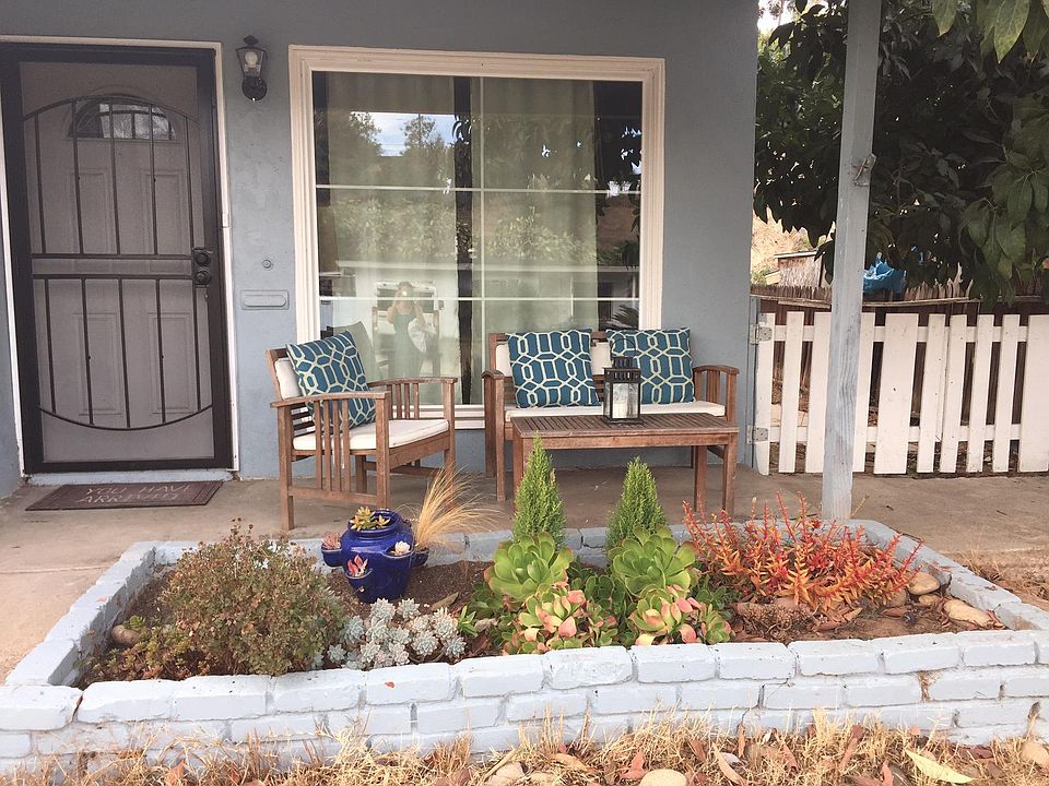 Front porch with brick planters
