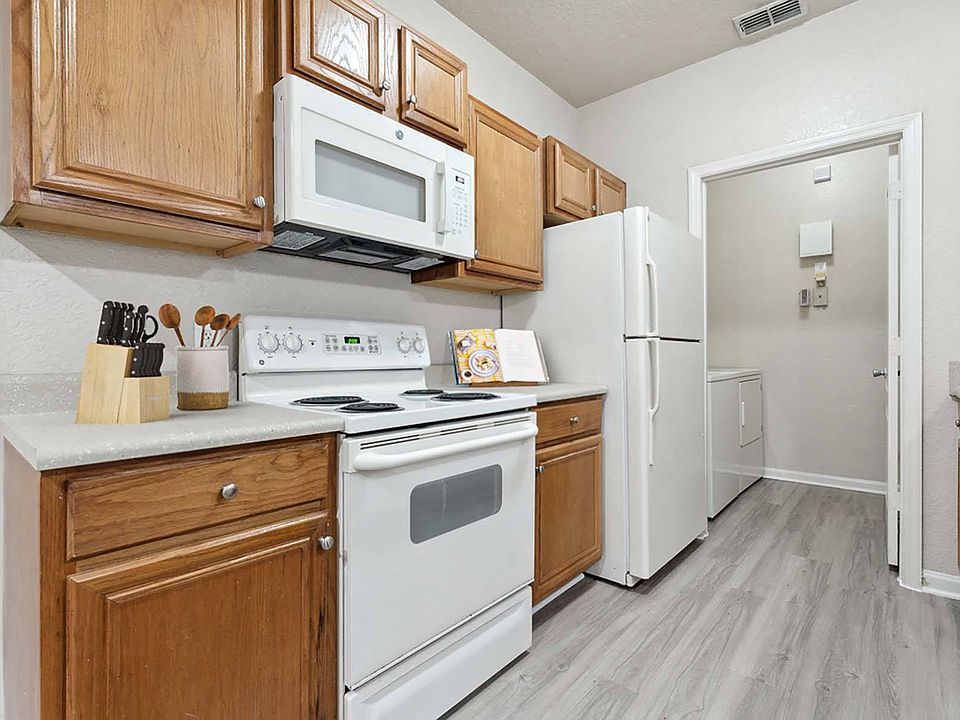 Kitchen with white appliances