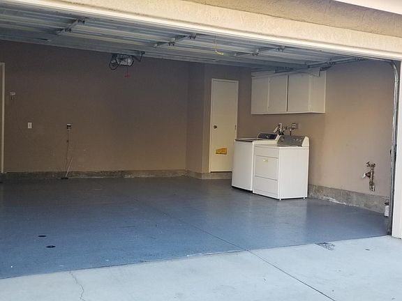 Large Two Car Garage with Washer and Dryer and Epoxyed Floor