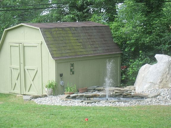 Back Yard with Pond and Fountain