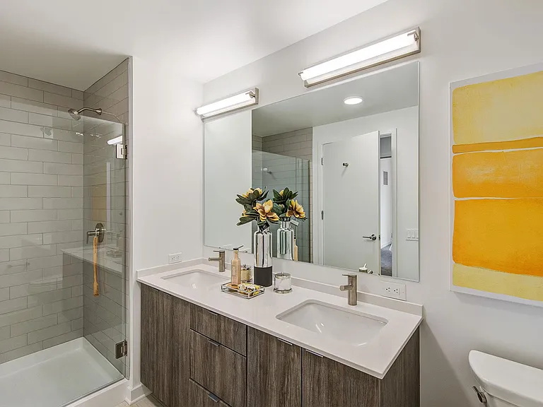 Bathroom with Shower and Double Sinks