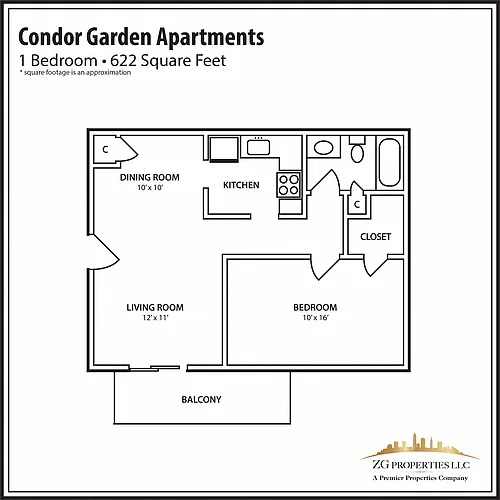 Floor plan 1 Bedroom