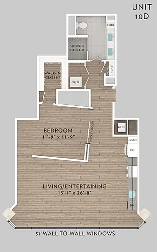 Floor plan 10D 1 Bed 1 Bath