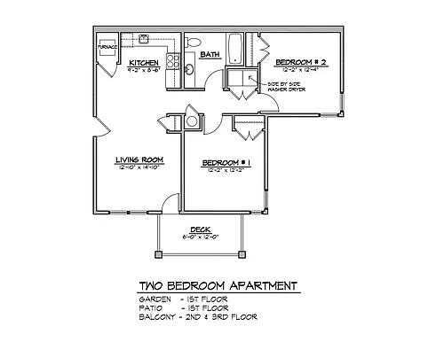 Floor plan 2 Bedroom Stainless Steel Appliances