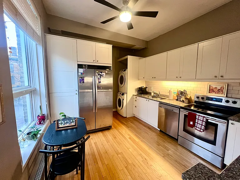 kitchen with small laundry area