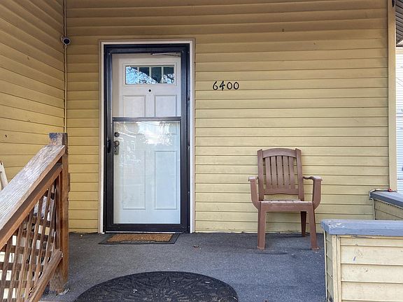 front door and porch