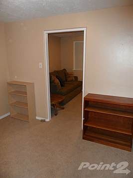 Bedroom view into living room.