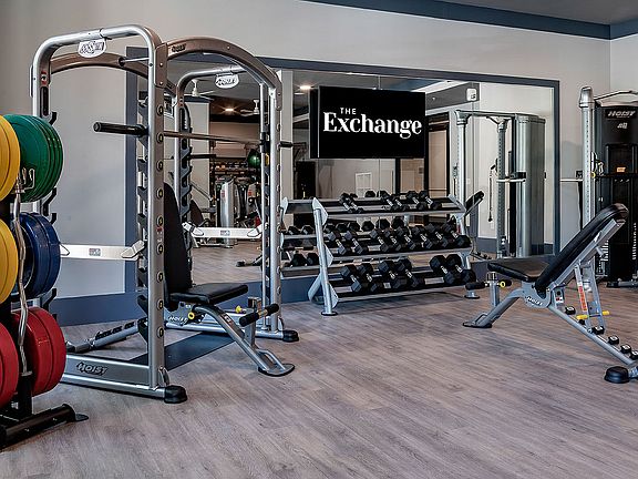 Experience the ultimate workout at our sophisticated fitness facility.