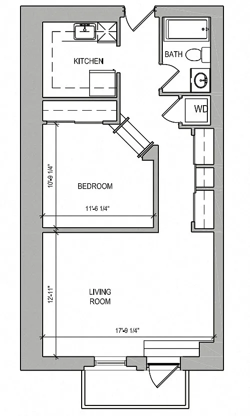 Floor plan HC Studio Balcony