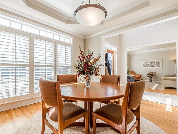 Tray ceiling in dining room