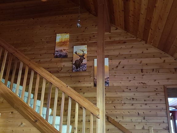 Stairs up to loft