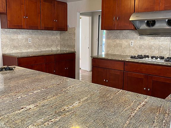 Kitchen with beautiful countertops.