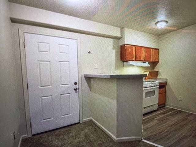 entrance to the studio, left side is the Kitchen, and right side is the laundry room with storage space.