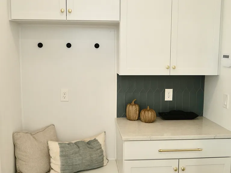 Mudroom off of 2 car garage