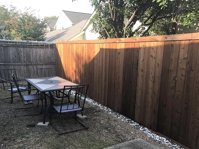 backyard, new fence