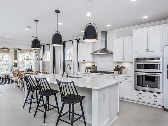 Open Gourmet kitchen with large island
