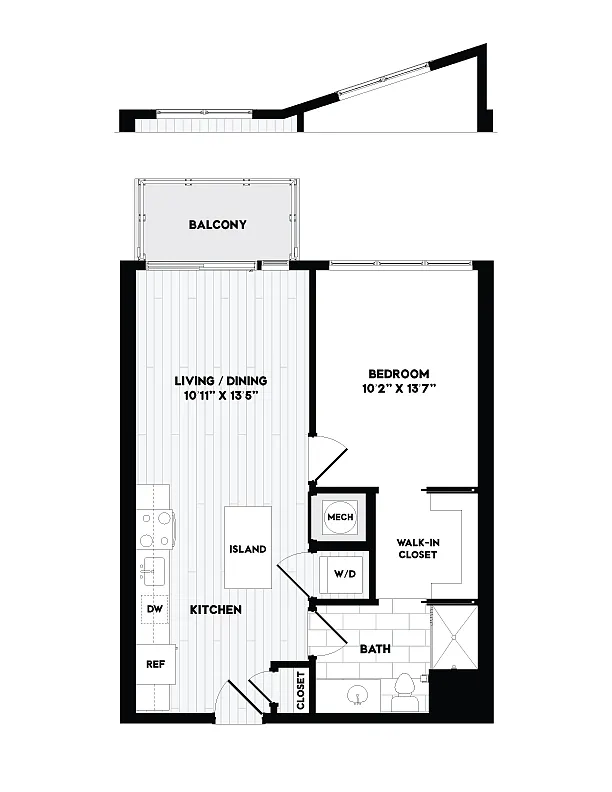 Floor plan 1 Bed/1 Bath-A2
