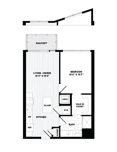 Floor plan 1 Bed/1 Bath-A2