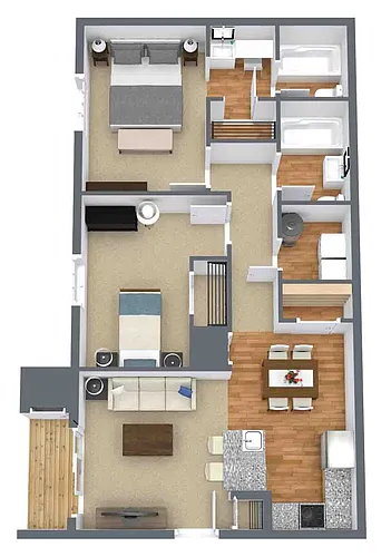 Floor plan 2 Bedroom 2 Bath